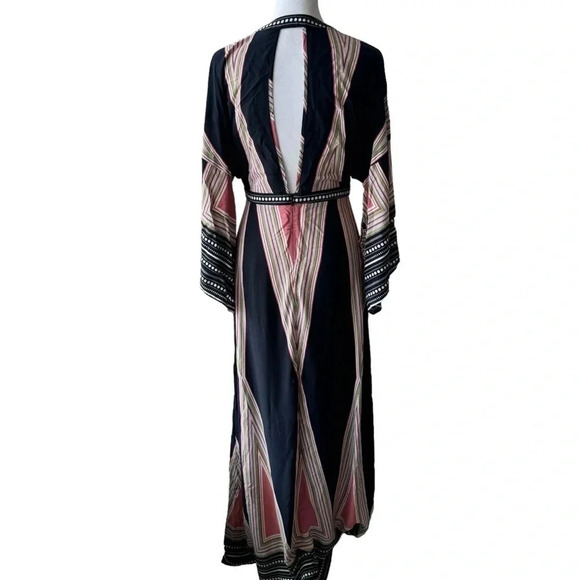 Lulus Montecito Black Geometric Print Maxi Dress Womens size S - Picture 8 of 13